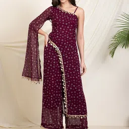 DEEBACO One Shoulder Printed Tunic With Palazzo-picture-15