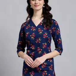 THE FAB FACTORY Women Floral Printed V-Neck Kurti-picture-48