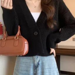 StyleCast Women V-Neck Long Sleeves Front-Open Cardigan-18