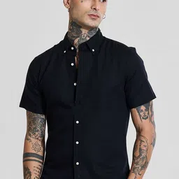 Snitch Men Smart Slim Fit Button-Down Collar Solid Cotton Casual Shirt-image-95