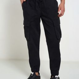 People Men Mid-Rise Cargo Styles Joggers Trousers-image-21