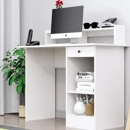 HEXA RED White Engineered Wood Study Table-48
