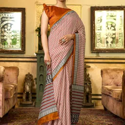 Saree mall Art Silk Block Print Sarees-image-54
