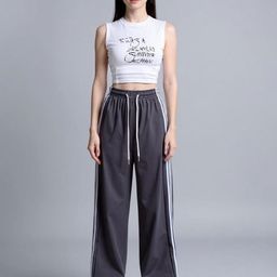 Outzidr Women Striped Loose Fit Mid-Rise Joggers-image-80