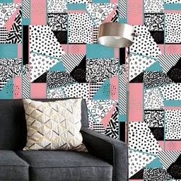 ArtzFolio Printed UV-Resistant Anti-Bacterial Abstract Patchwork Art Peel & Stick Wallpaper-image-71