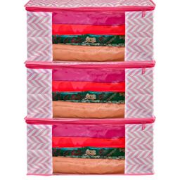 AMAK INC Pink Fabric Multi-Utility Wardrobe Organisers-picture-10