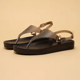 ERIDANI Women Ankle Loop Regular T-Strap Flats-picture-8