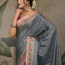 TASRIKA Ethnic Motifs Ready to Wear Block Print Saree-image-16