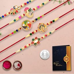 DeoDap Rakhi Gift Set with Roli Chawal Greeting Card & Coin-28
