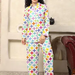 House Of Attire Printed Pure Cotton Collared Neck Long Sleeves Tunic With Trousers Co-Ords-image-86