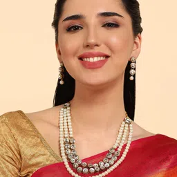 Anouk Kundan Beaded Statement Necklace-image-55