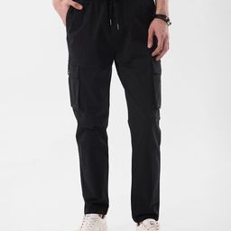 Snitch Men Loose Fit Cargos Trousers-image-92