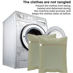 Kuber Industries Beige 18 Pieces Reusable Rectangular Durable Laundry Bags With Zipper image 3