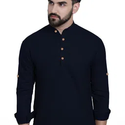BHUVIKOO Men Navy Blue Kurtas-picture-10