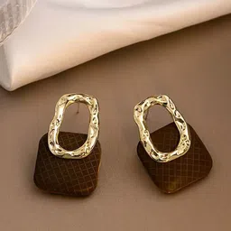 Krelin Gold-Plated Textured Geometric Shaped Studs-35