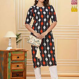 Anouk Rustic Selection Of 3 Geometric Printed Straight Kurtas-image-10