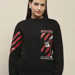 Madame Women Printed Long Sleeves Sweatshirt-image-91