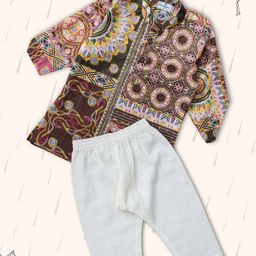Peekaaboo Kids Boys Printed Regular Pure Cotton Kurta with Pyjamas-50