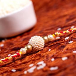 Look and Adorn Unisex White Thread Rakhi-image-7