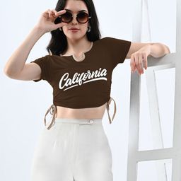 CLAFOUTIS Print Cotton Crop Top-image-84