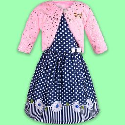 Wish Karo Polka Dot Print Satin A-Line Dress-image-92