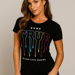 Anikmart Typographic Printed Round Neck Cotton T-shirt-image-44