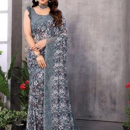 Panzora Floral Poly Georgette Saree-image-93