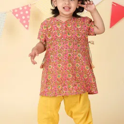 Fabindia Girls Floral Printed Cotton Kurta with Salwar-45
