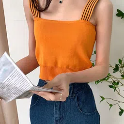 Outzidr Women Casual Square Neck Solid Top-image-87