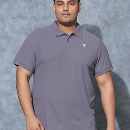 Technosport Men Plus Size Anti Static Solid Polo Collar Slim Fit T-shirt-picture-47