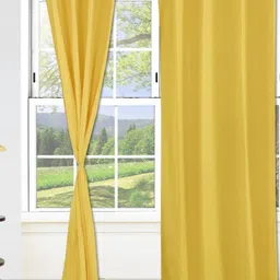 Dekor World Yellow Set of 2 Door Curtain-20