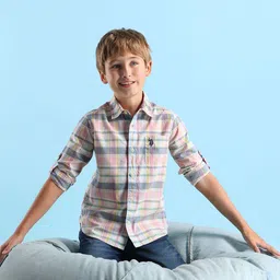 U.S. Polo Assn. Kids Boys Classic Opaque Checked Casual Shirt-picture-46