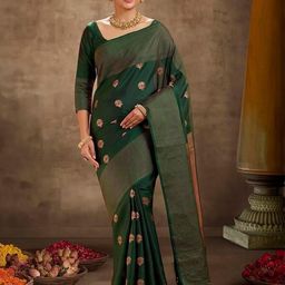 CANBIA Woven Design Zari Silk Blend Banarasi Saree-image-21