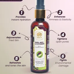 Kaaya Natural Set Of 2 Basil, Cucumber & Mint Toner & Mist - 100 ml Each image 2