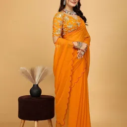 K 5 Fashion Embroidered Pure Georgette Saree-image-59