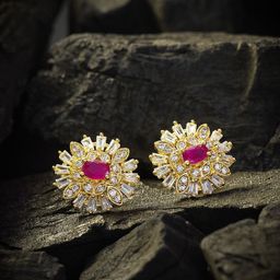 Anouk Gold-Plated Artificial Stones Studded Floral Shaped Studs-picture-46