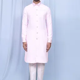 Arihant Rai Sinha Men Printed Regular Pure Silk Kurta with Trousers-image-51