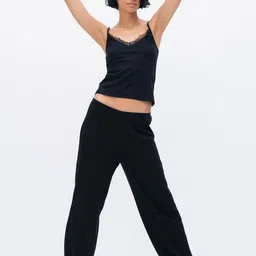 H&M Lace-Trimmed Ribbed Pyjamas-image-48