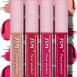 FOPE Pout Perfect Set Of 4 Long Lasting Matte Liquid Lipstick - 4ml Each 06 09 10 11-10