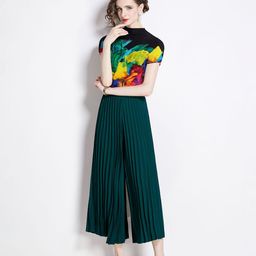 JC Collection Printed Top With Trouser Co-Ords-image-82