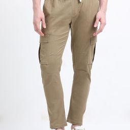 SWISS HORN Men Cotton Stretchable Cargo Track Pants-image-28