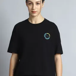CULT Women Printed Bio Finish Applique Boxy T-shirt-picture-48