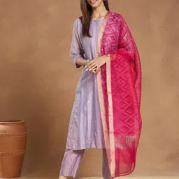 Fabindia Geometric Woven Design Cotton Silk Dupatta With Zari-picture-25