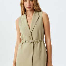 Koton Open Front Belted Blazer-12