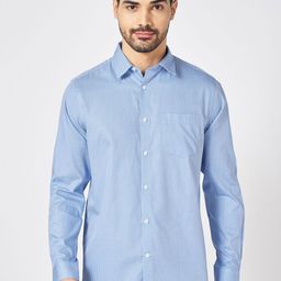 Peregrine by Pantaloons Men Spread Collar Micro Checks Printed Cotton Formal Shirt-image-28