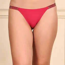 Quttos Low Rise With Rhineston Strap Bikini Briefs QT-PA-9019-PNK-M-23