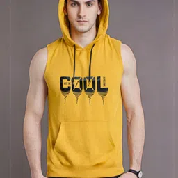 Looks United Cotton Round Neck Gym Vest VST-YLW-1020-M-image-3