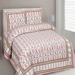 Myntra Elegant Homes White Floral Printed 180 TC Cotton King Bedsheet Set 2.74 m x 2.54 m-20
