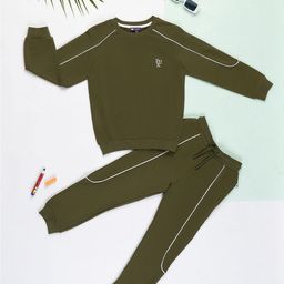 Purple United Kids Boys Pure Cotton Sweatshirt with Joggers-image-0
