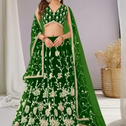 F Plus Fashion Net Semi-Stitched Lehenga Choli-image-34